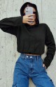 PN-0139Ü BAYAN CROP TOP KAPÜŞONLU SWEATSHIRT