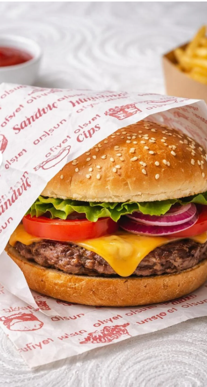 Hamburger tost ve sandviç kağıdı 12 X 17 Cm (50 Adet)